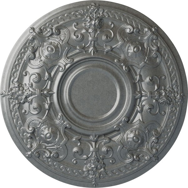 Ekena Millwork Oslo Ceiling Medallion (Fits Canopies up to 10 1/2"), Hand-Painted Platinum, 28 1/8"OD x 1 3/4"P CM28OSPLS - main